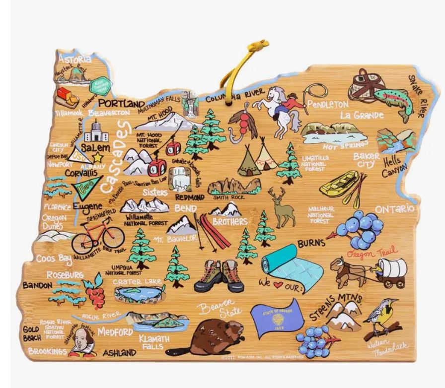 Cutting Board - Oregon with Artwork by Fish Kiss™
