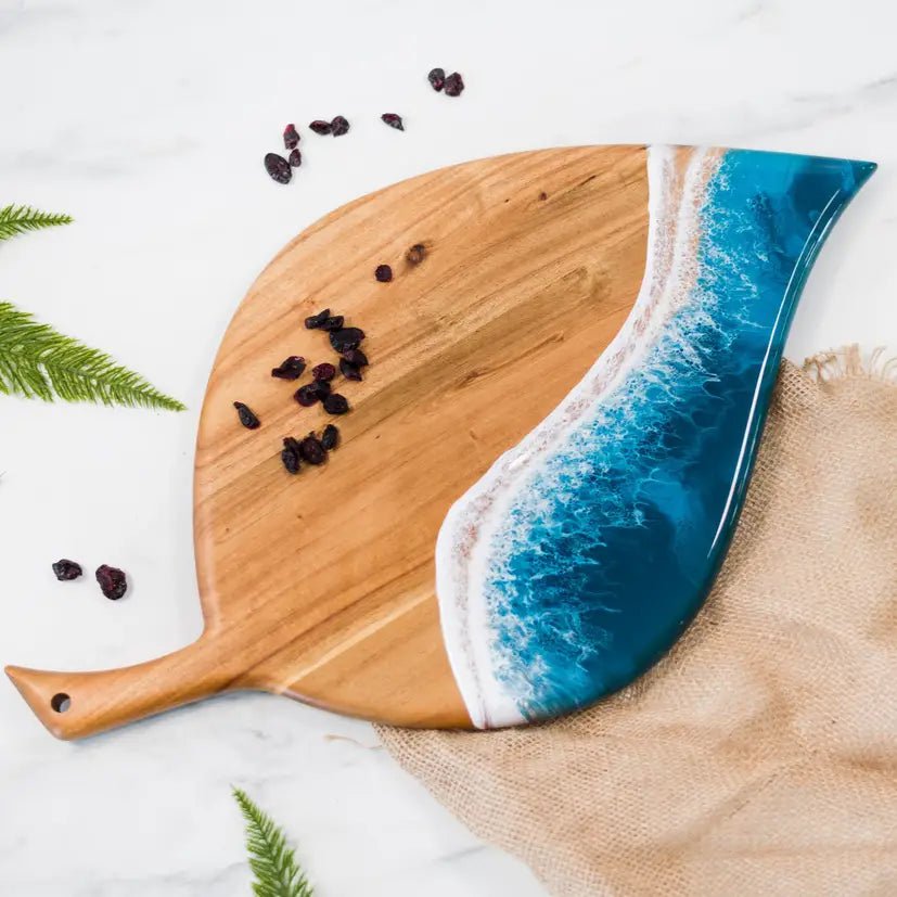 11" x 19" Ocean Vibes Leaf Charcuterie Board