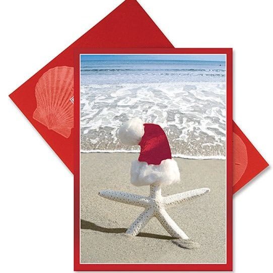 Boxed Greeting Cards Starfish with Santa Hat
