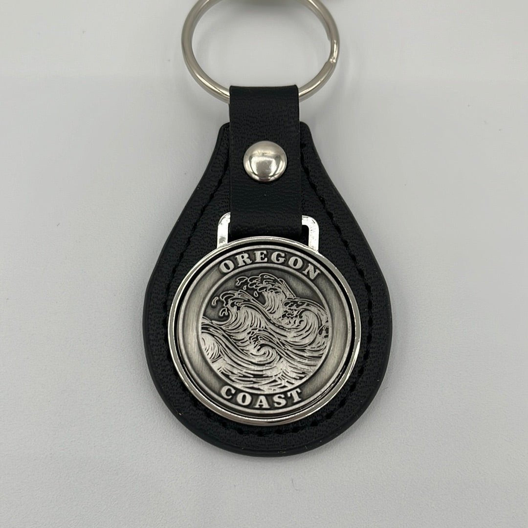 Leather Keyring Oregon Coast