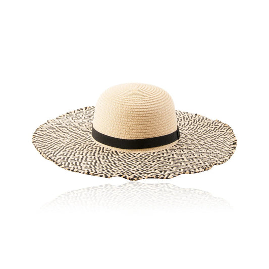 Sun Hat Cream and Black Raffia Style