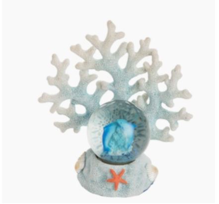 Water Ball - 45mm Resin Blue Coral Dolphin
