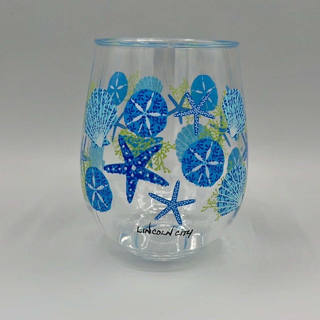Wine Glass Tumbler Beach Batik