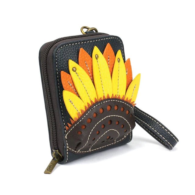 Cute C Credit Card Holder Navy Sunflower