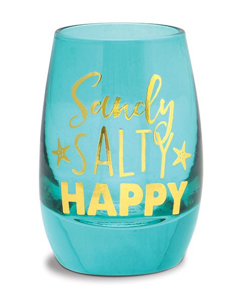 Clearance - Shot Glass Mini Wine Glass Sandy Salty Happy