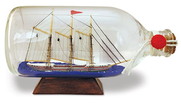 Ship in a Bottle Windjammer 7"
