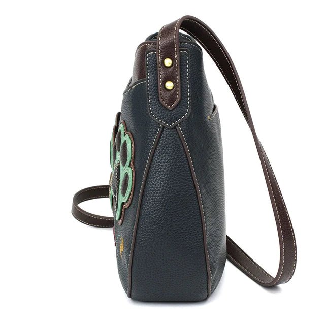 Crescent Crossbody Handbag Navy Paw Print