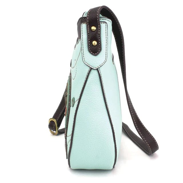 Crescent Crossbody Handbag Light Blue Turtle
