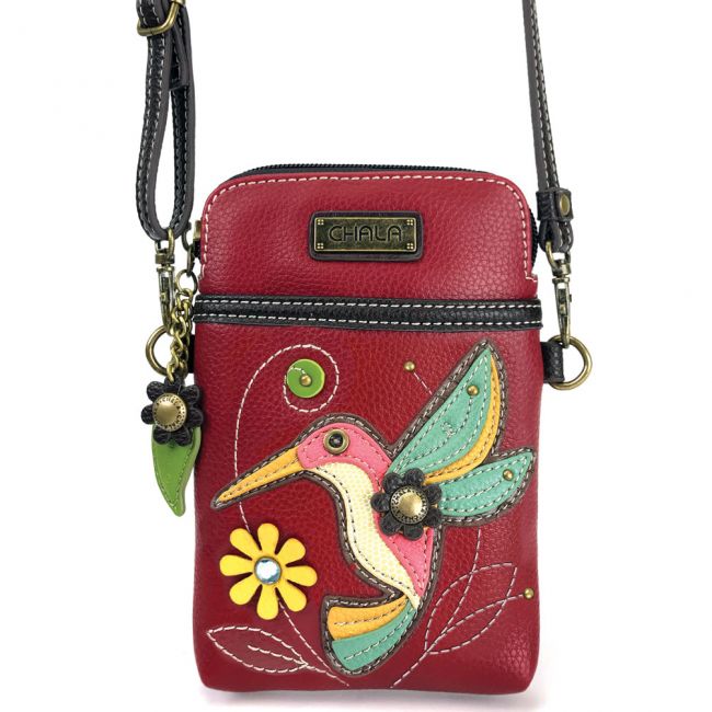Cell Phone Xbody Burgundy Hummingbird