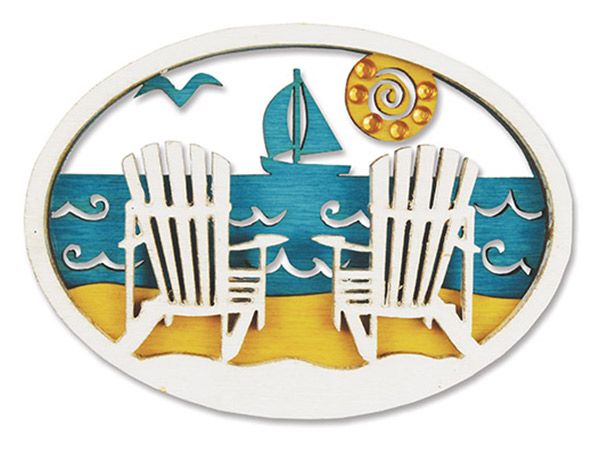 Laser Cut Wood Magnet Adirondack Chairs