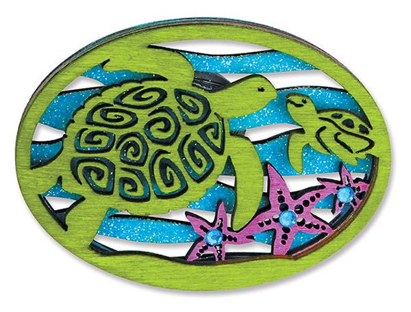 Laser Cut Wood Magnet Sea Turtle
