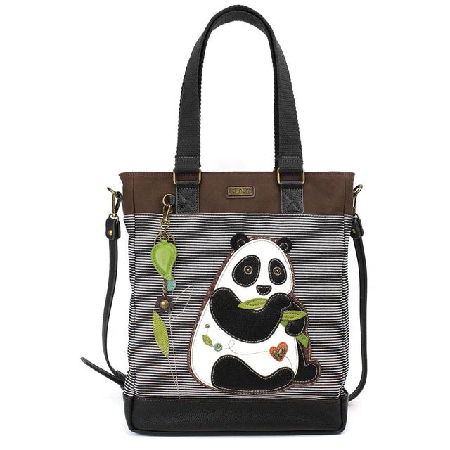 Work Tote Black Stripe Panda
