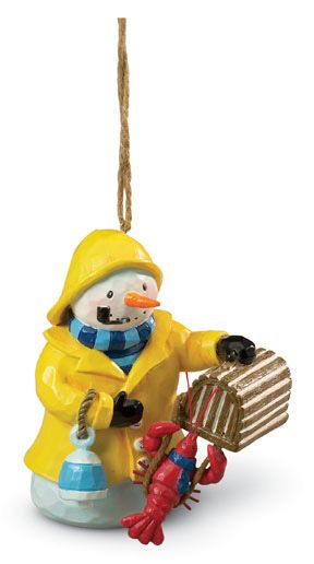 Resin Snowman & Lobster Ornament