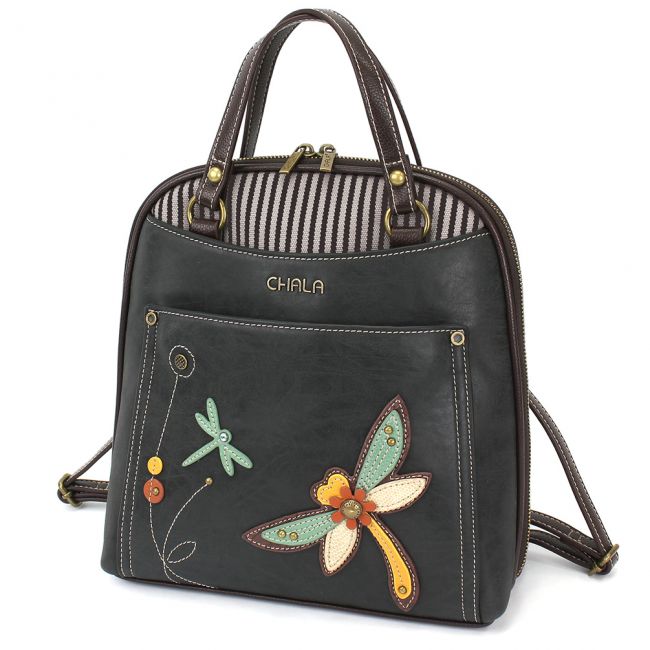 colorful leather backpack purse Chala Convertible Backpack Purse Dragonfly