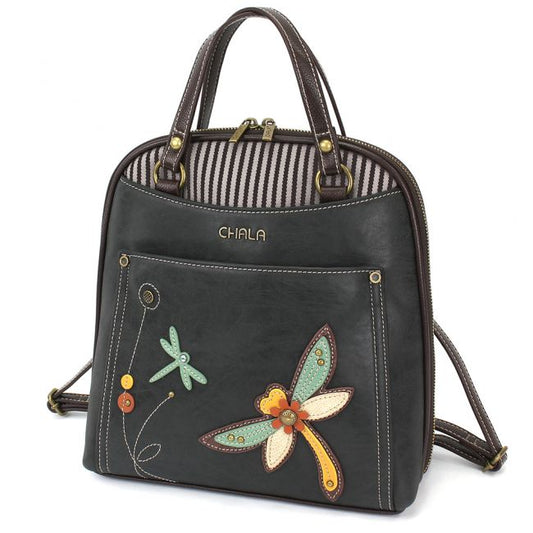 Convertible Backpack Purse Black Dragonfly