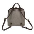 Convertible Backpack Purse Grey Daisy