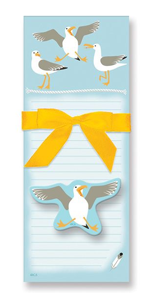 Clearance - Magnetic Note Pads w/Magnet Seagulls