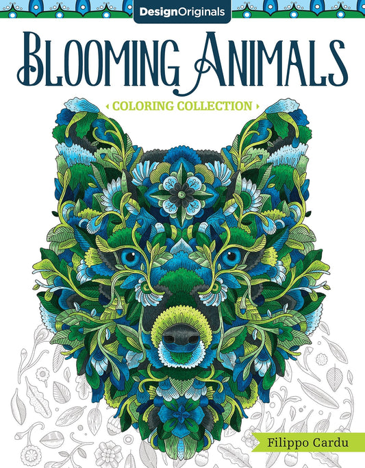 Coloring Book Blooming Animals