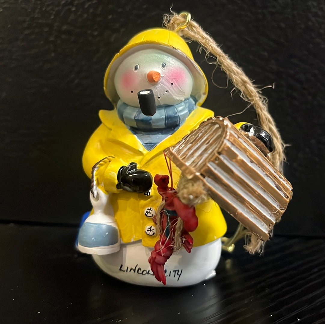 Resin Snowman & Lobster Ornament