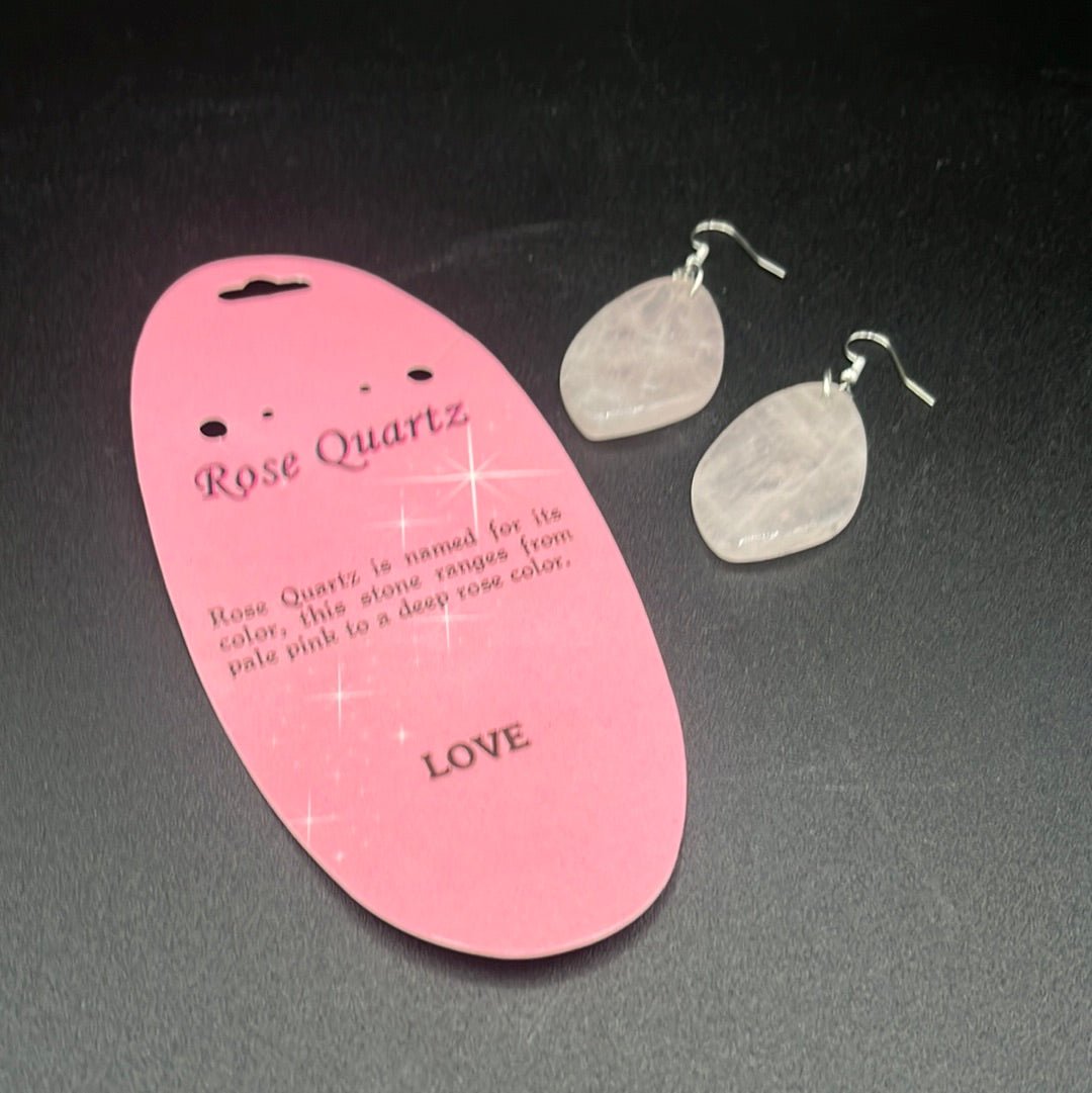 Earrings - Twist - Rose Quartz