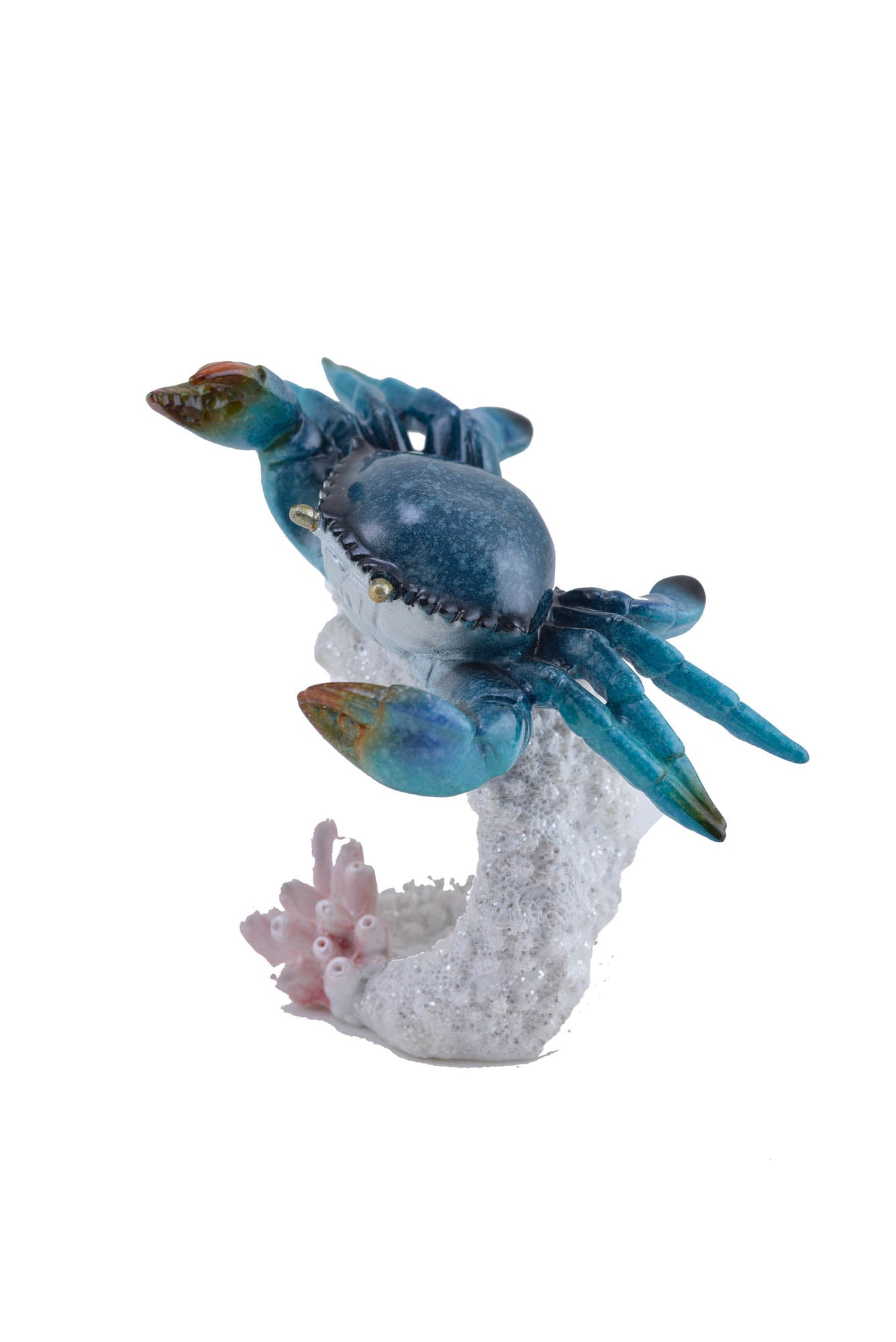 Figurine - Blue Crab on White Coral