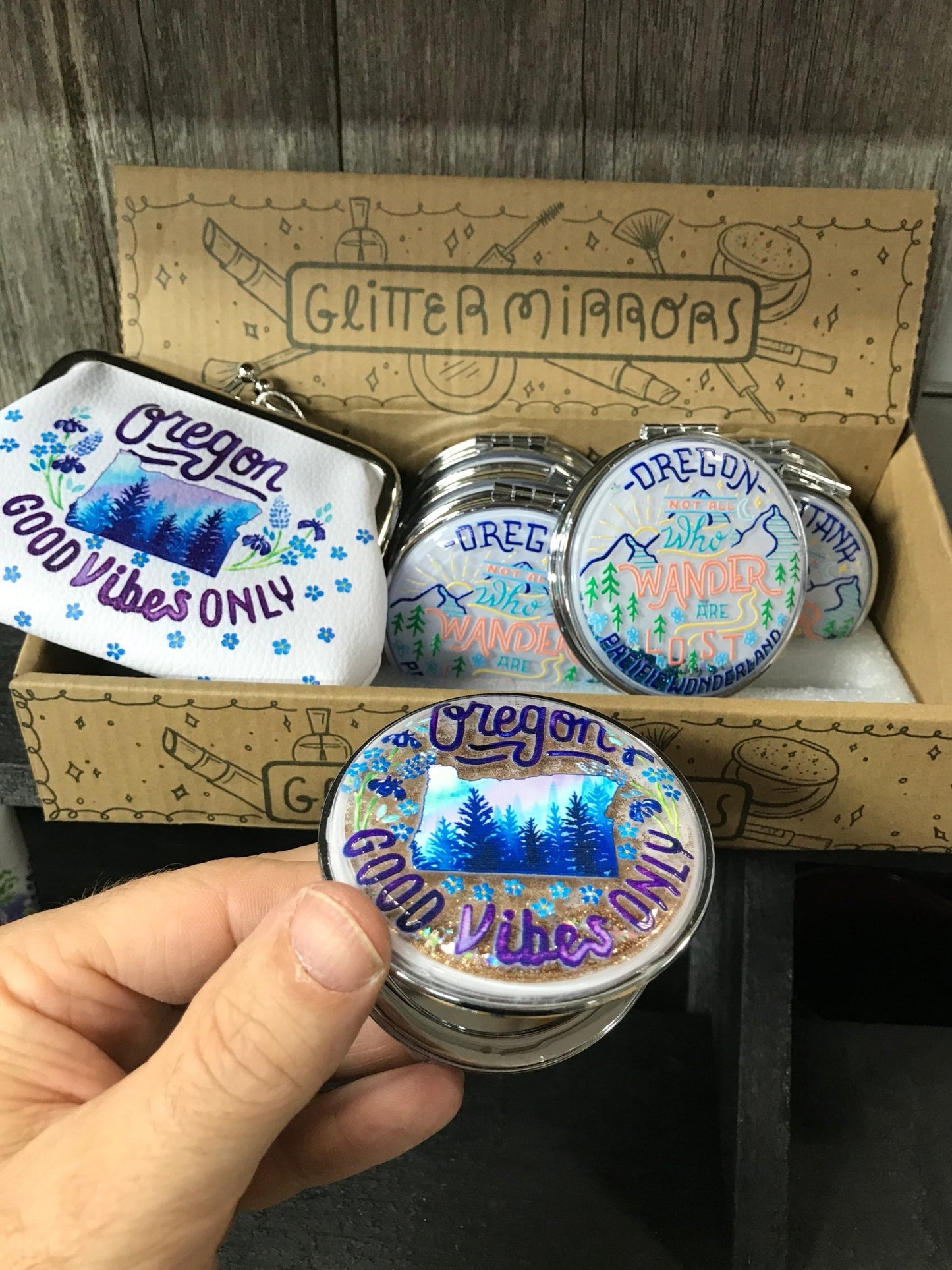 Compact Mirror - Oregon Sparkle