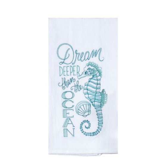 Towel - Beachcomber Dream Deeper Embroidered Flour Sack Towel