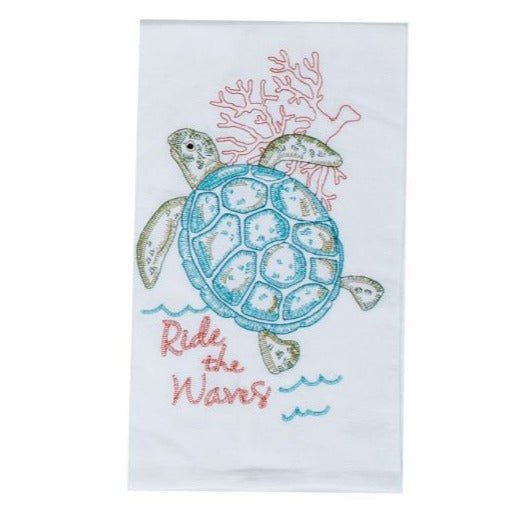 Towel - Sea Turtle Embroidered Flour Sack