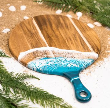 12" Ocean Vibes Round Charcuterie Board