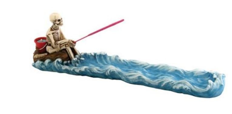 Incense Burner Skeleton Fishing