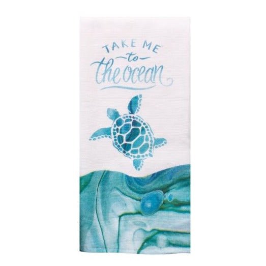 Towel - Terry Coastal Tranquility Ocean Turtle Dual Purpose