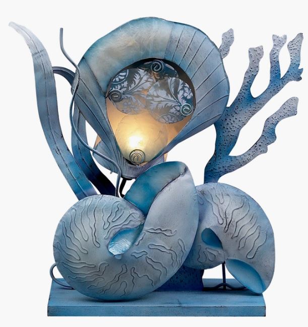 Clearance- Lamp - Capiz Seashell Garden Lamp