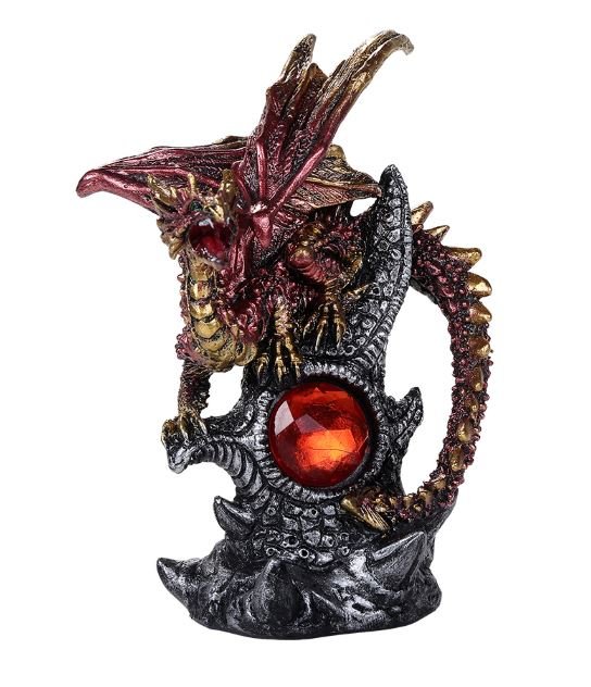 Figurine - Small Dragon (pink w/ gem)