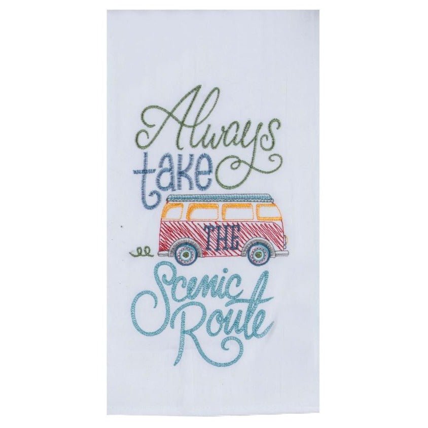 Towel - Camper Scenic Route Embroidered Flour Sack Towel