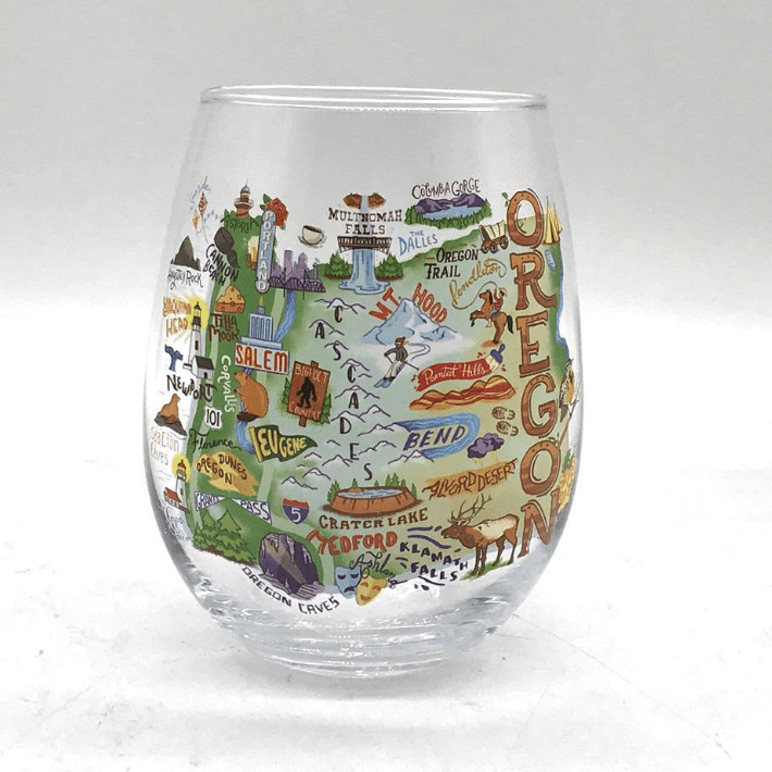 Wine Glass - Oregon Map