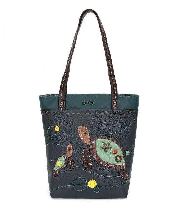Deluxe Everyday Tote Navy Turtles