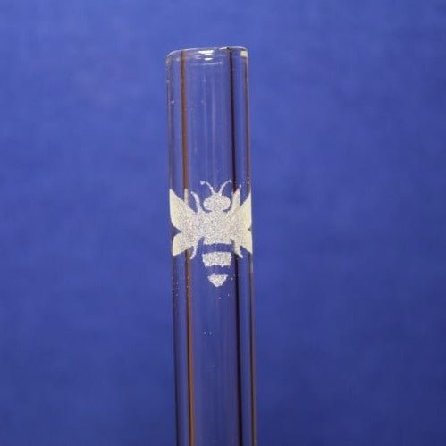 Bee Etched Glass Straw