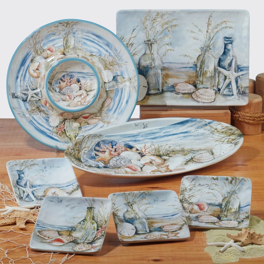 Coastal Landscape Fish Platter 19.5in X 8.5in