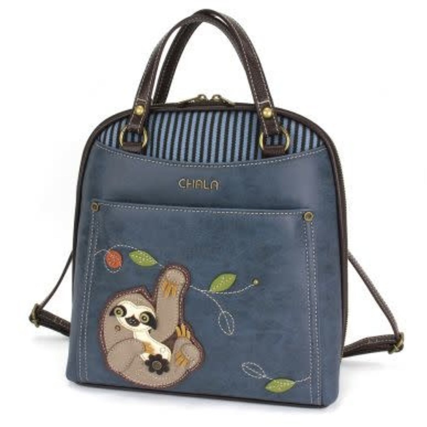 Convertible Backpack Purse Blue Sloth