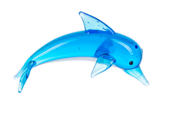 Glass Art Dolphin Blue