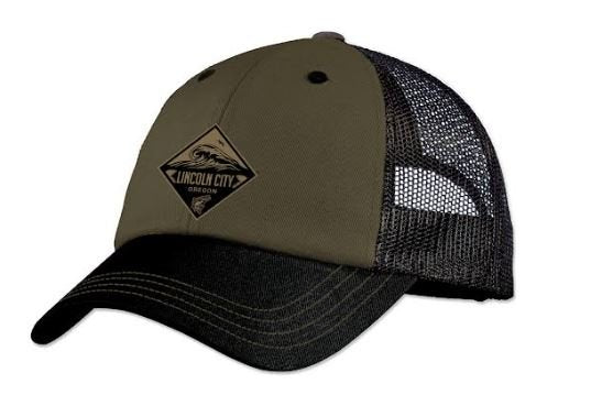 Hat Lincoln City Oregon Wave, Fish Olive w/Black