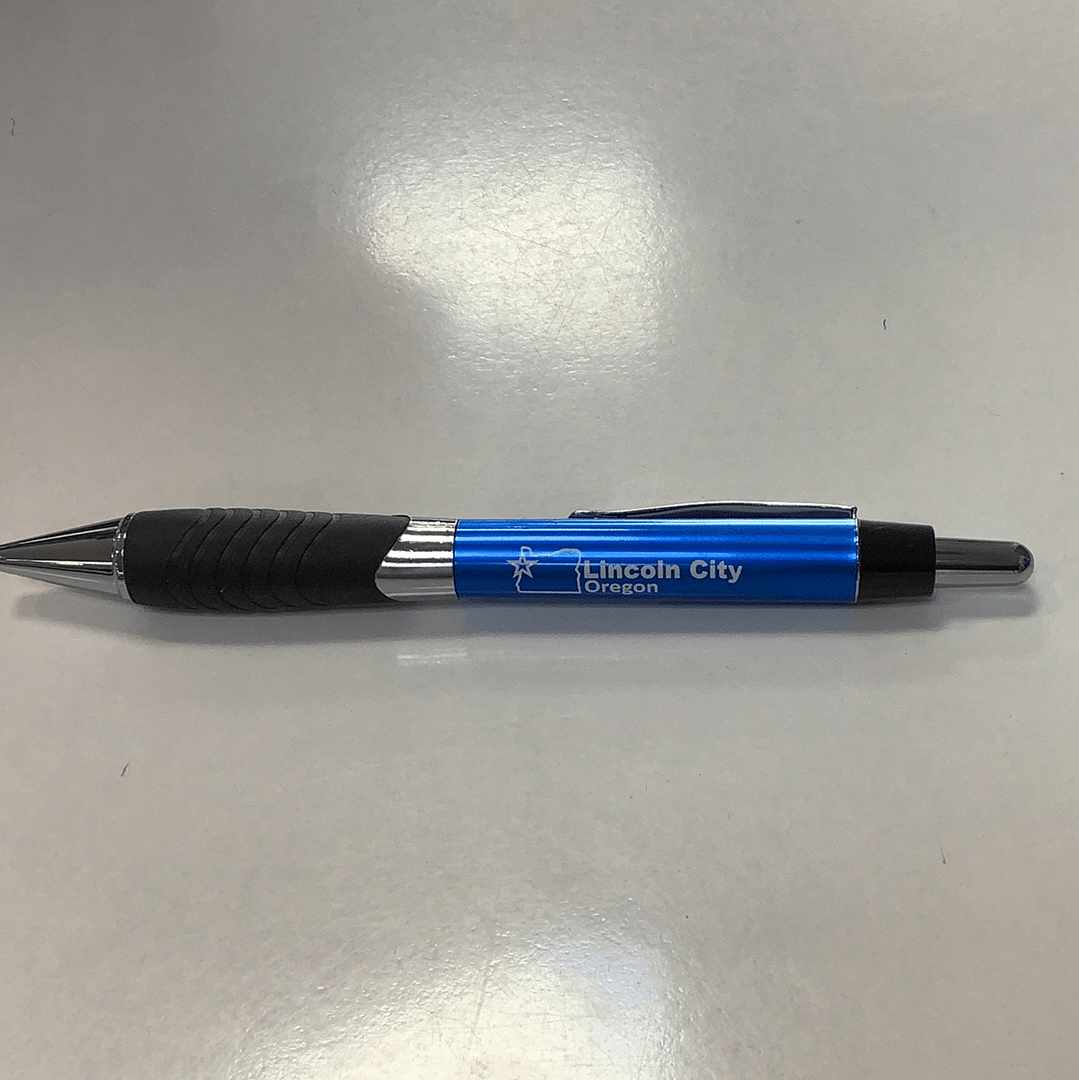 Blue Metallic Lincoln City Pen