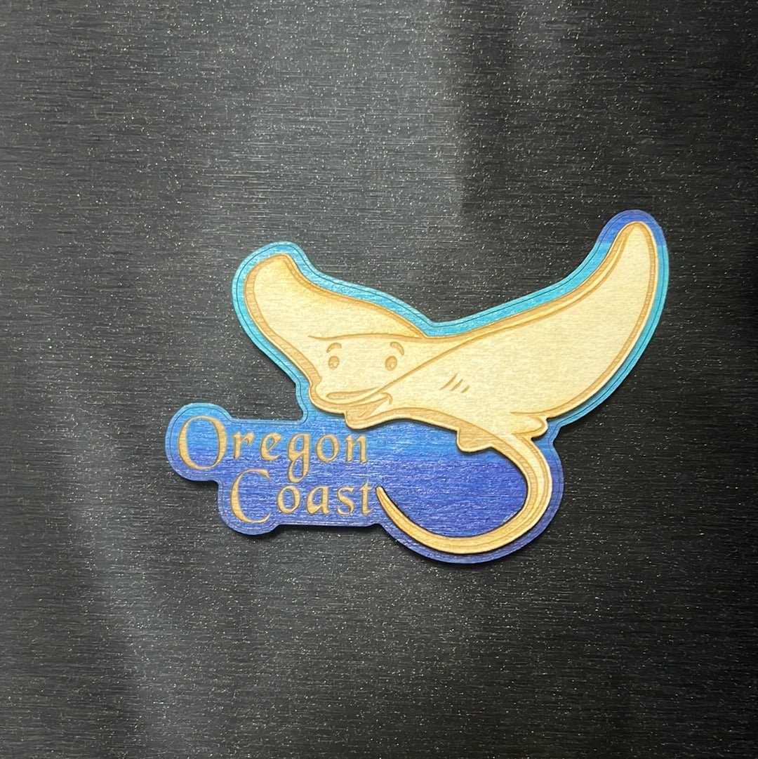 Wooden Stingray Magnet Oregon Coast