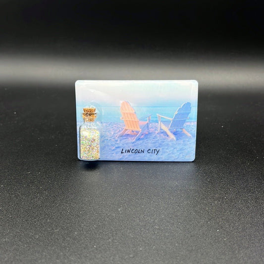 Magnet Jar w/Sand Beach Chairs