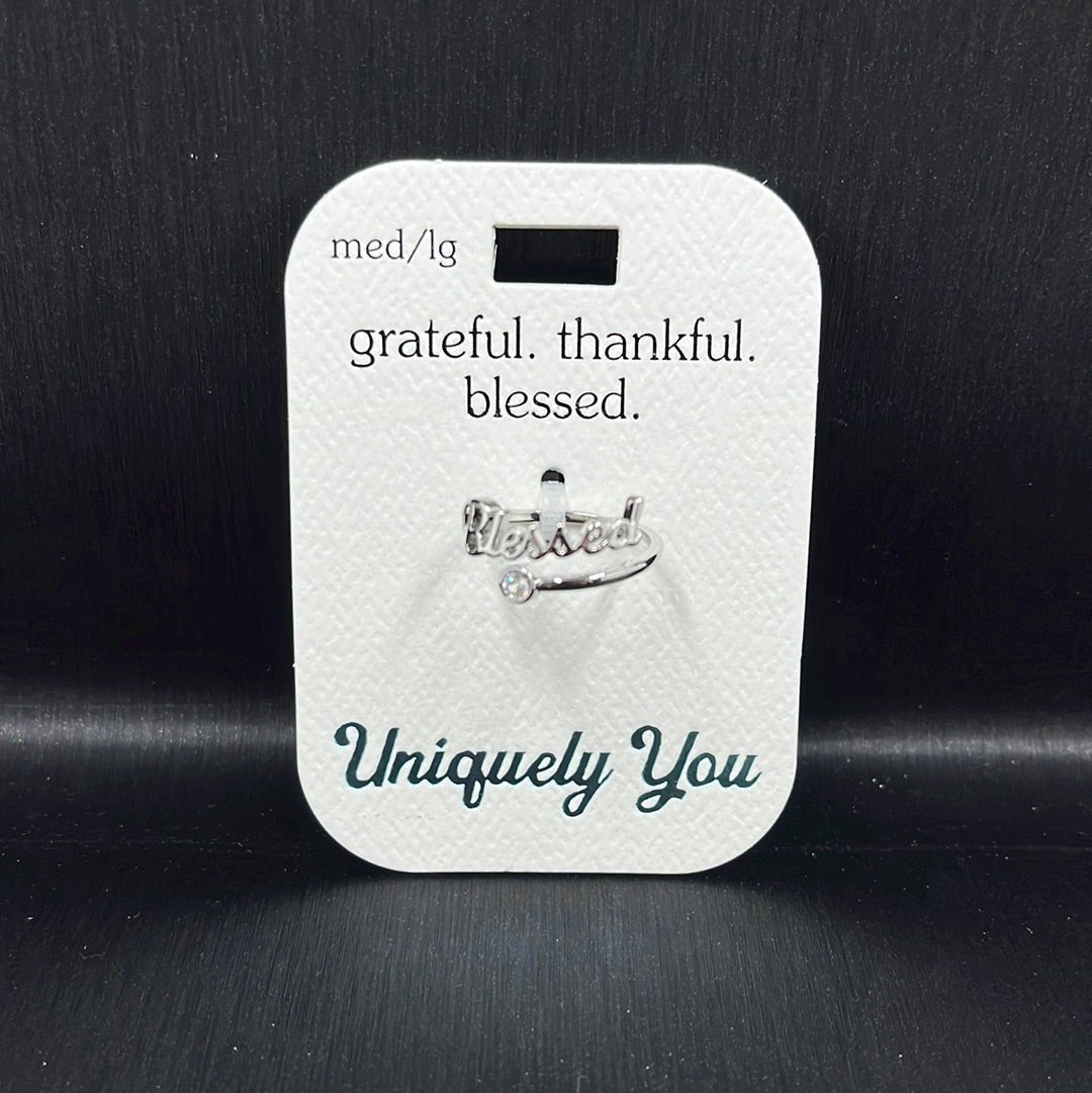 Ring - YOU YR1103 - grateful. Thankful. Blessed.