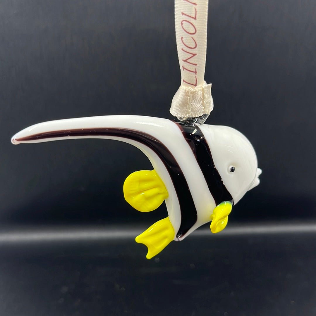 Ornament - B&W Angelfish Hand Blown Glass