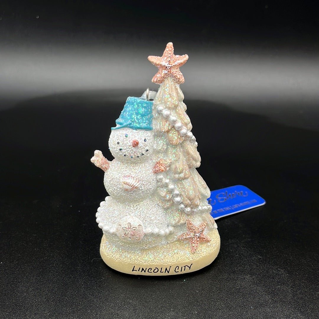 Resin Beachy Snowman Ornament