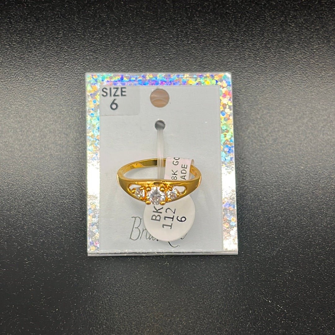 Ring CZ Gold Plate BK 112