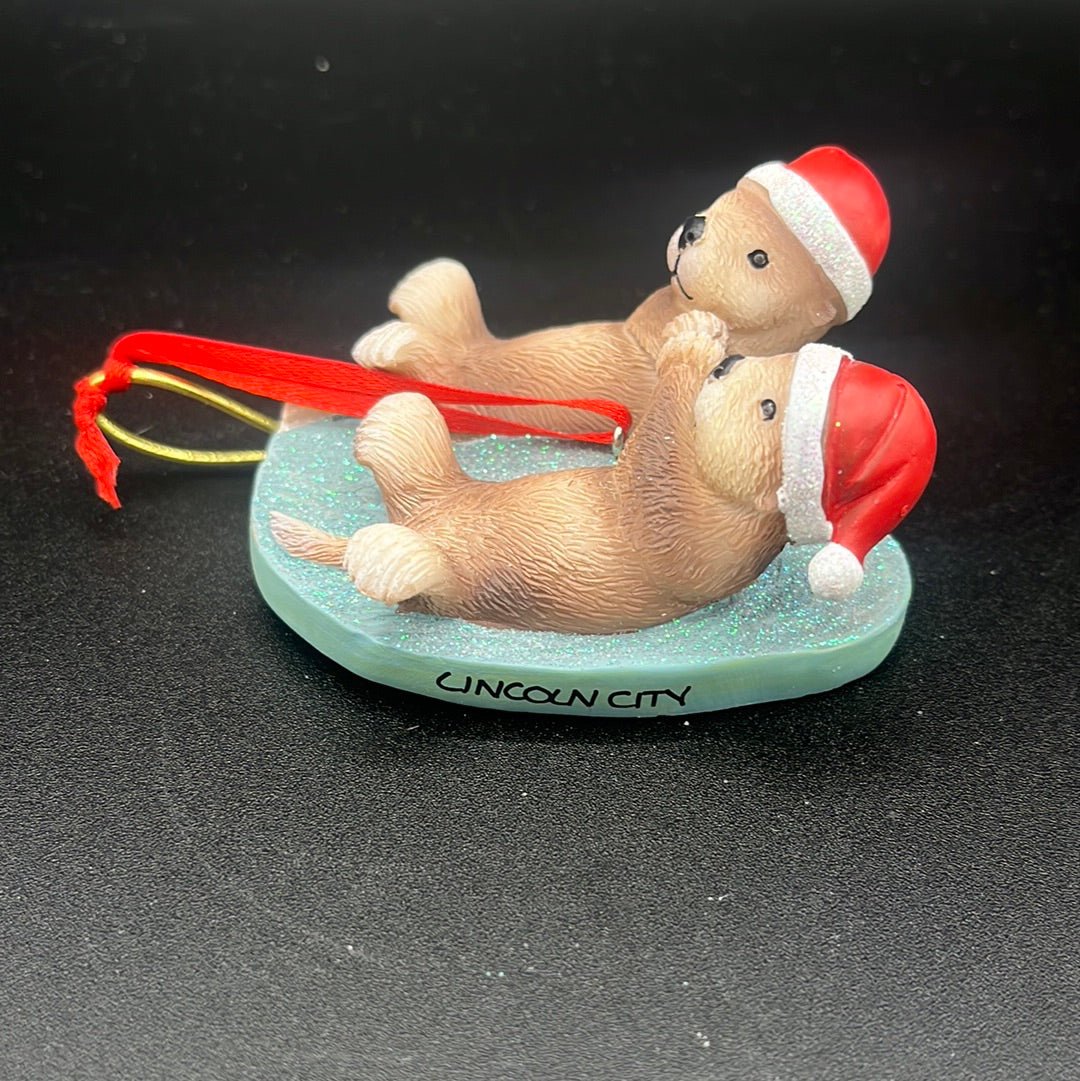 Ornament Resin Sea Otters Holding Hands