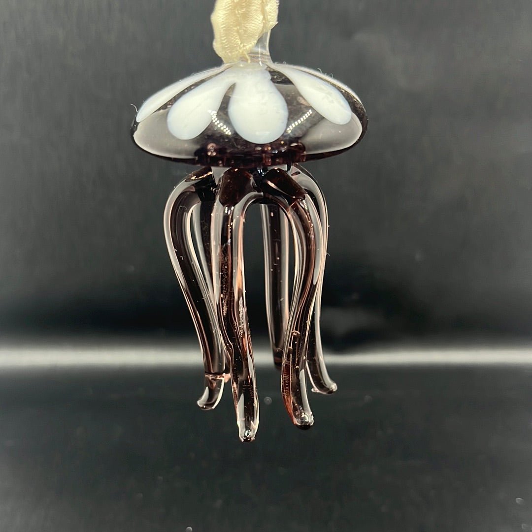Ornament - Purple Jellyfish Hand Blown Glass